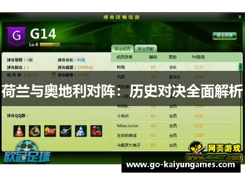 荷兰与奥地利对阵：历史对决全面解析
